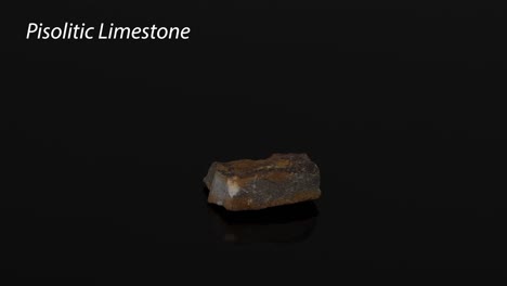 muestra geológica de piedra caliza pisolítica en rotación