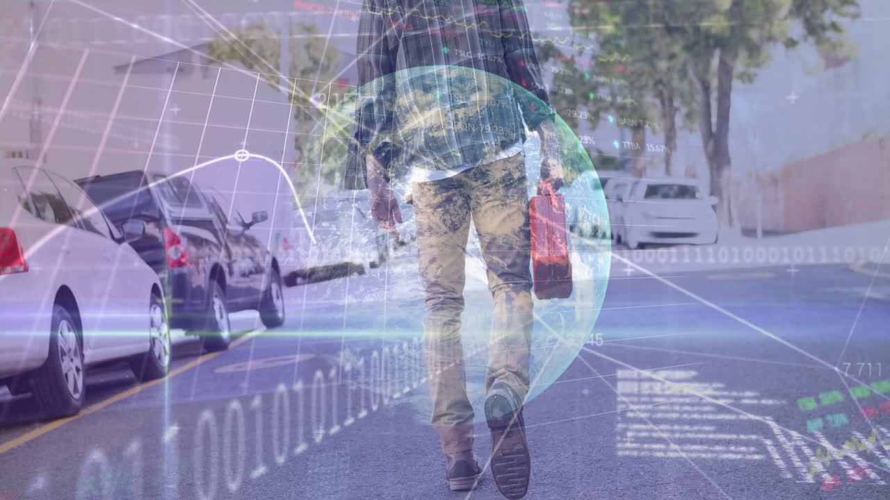 주유소에서 여성 위에 미국 발을 흔들고 있는 애니메이션