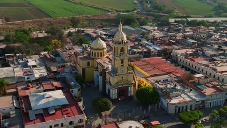 forward flight closing in on santuario diosesano church in tamazula