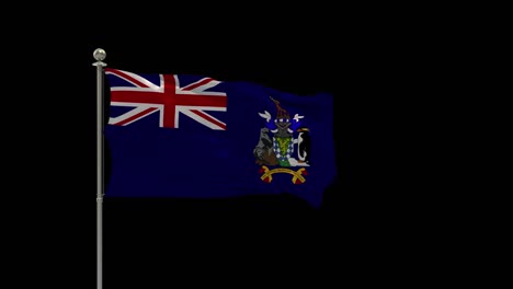 south georgia and the south sandwich various of flags waving national flag on pole, table flag