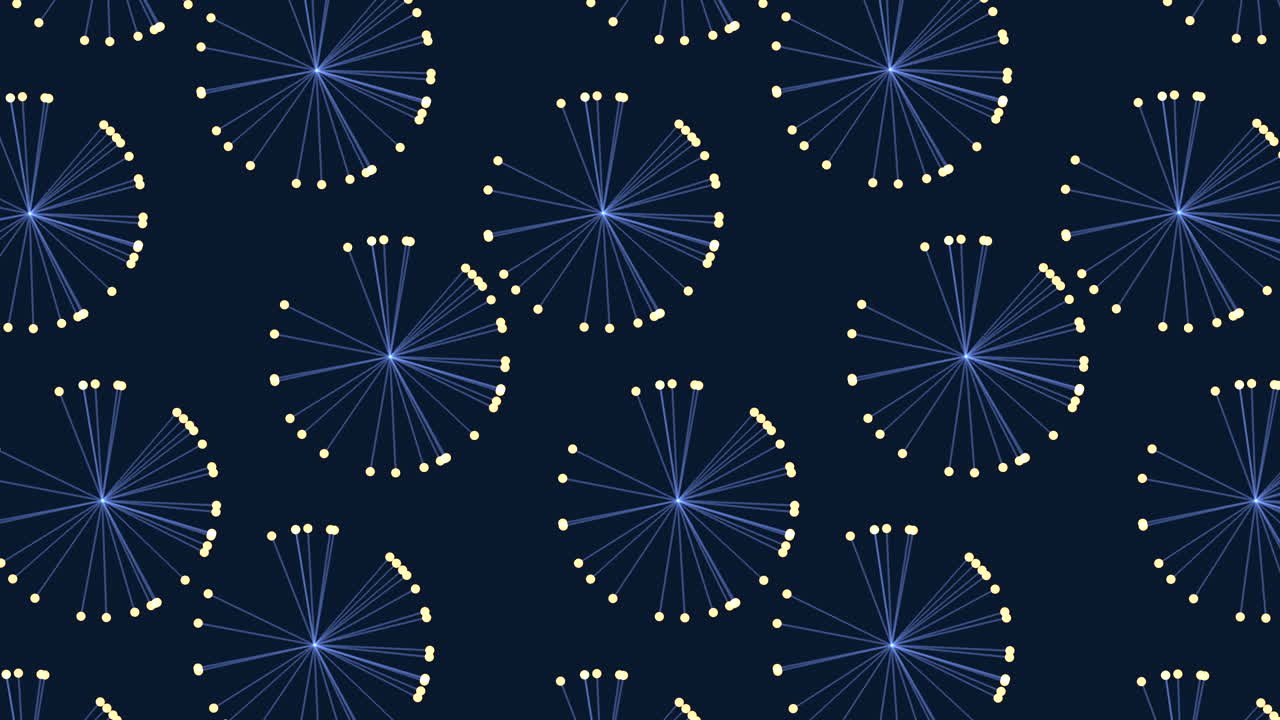 Dandelion kaleidoscope a vibrant blue and yellow pattern of stylized flora