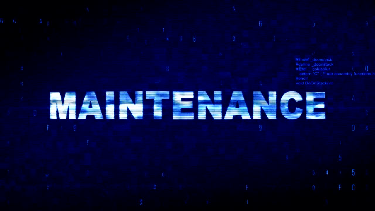 mantenimiento de texto ruido digital contracción glitch distorsión efecto error animación.