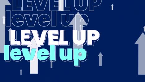 animation of level up text over shapes