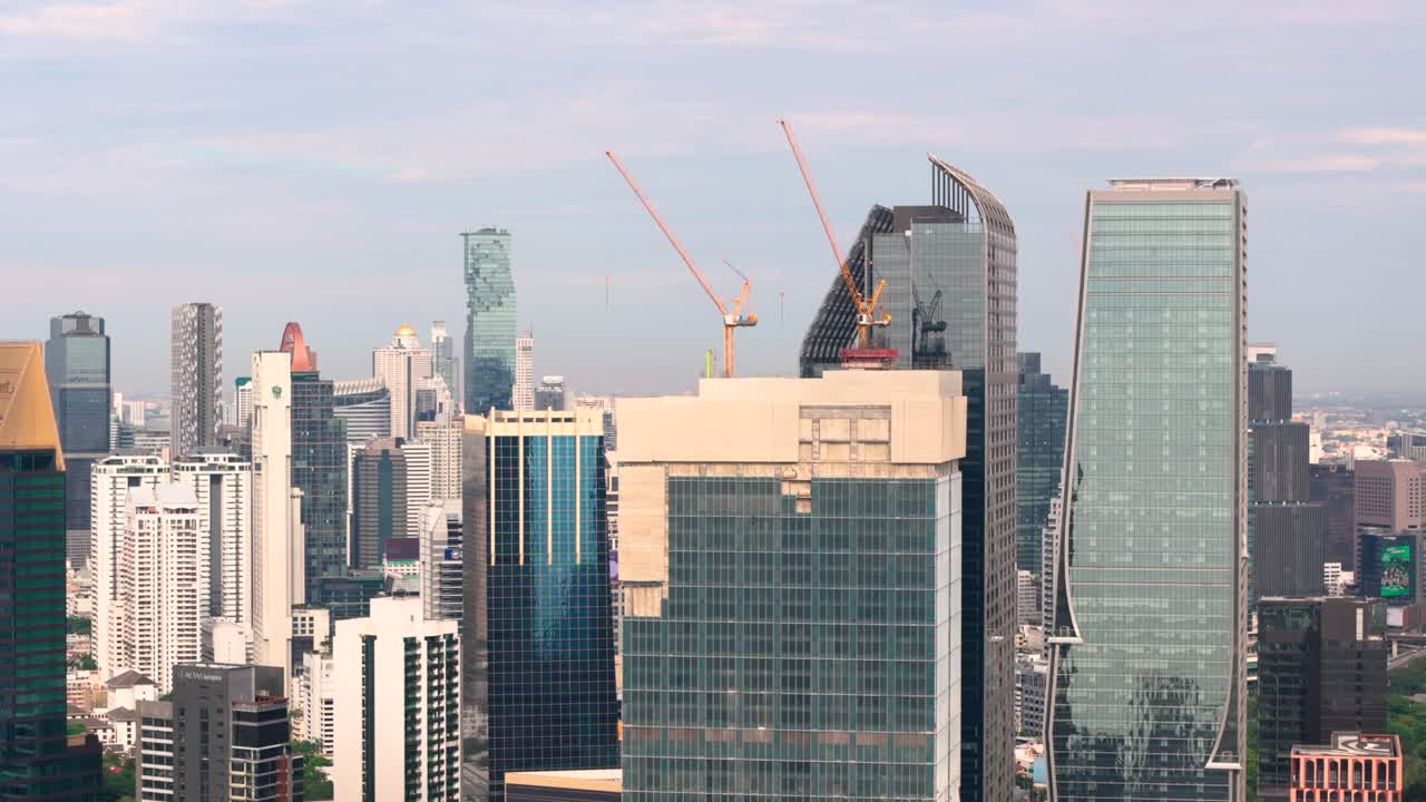 King Power Mahanakhon spotted behind some other tall buildings in Bangkok, Thailand