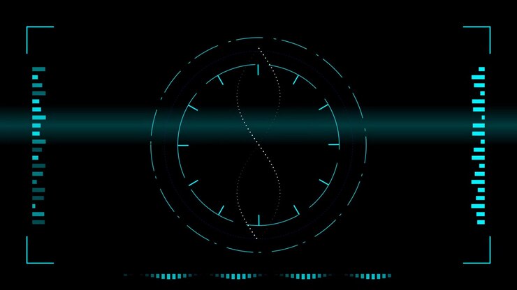 Futuristic Digital HUD Interface with Scanning Beam