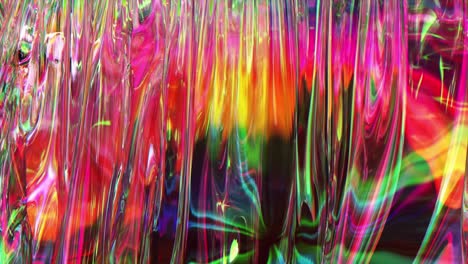 la tela transparente del arco iris se balancea en el viento. color rosa amarillo. textura. primer plano. animación 3d