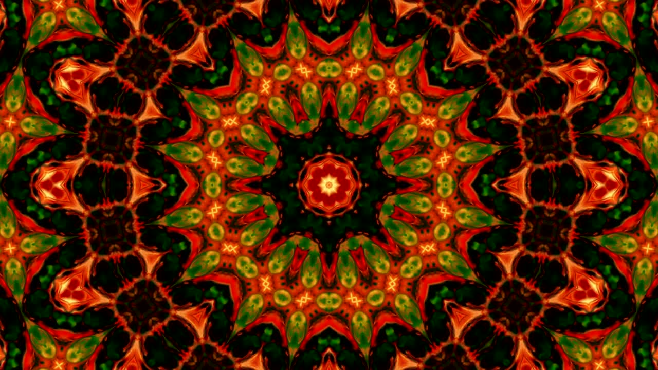 movimiento de caleidoscopio: círculos geométricos y formas de estrellas