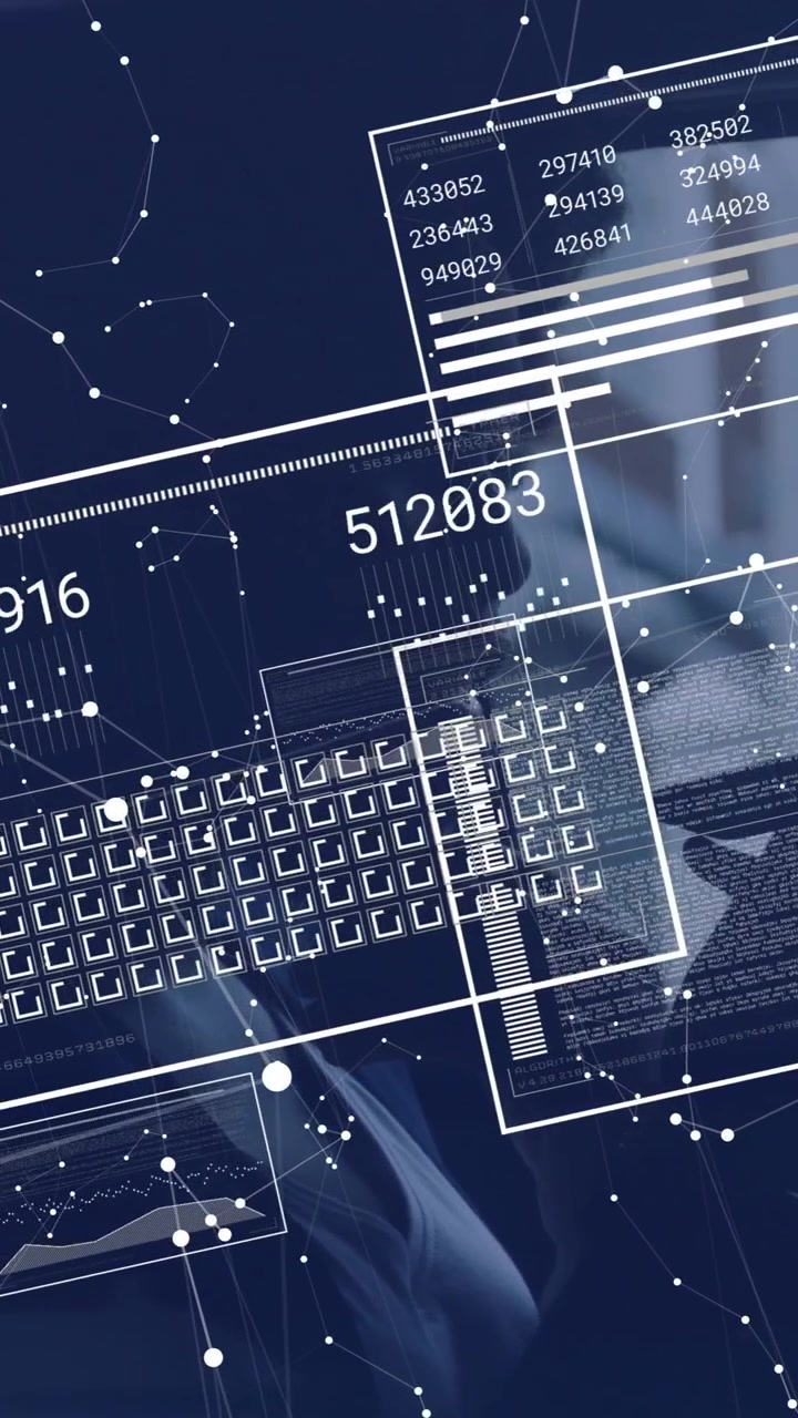 Animation of connections over caucasian businessman using smartphone
