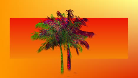 colorful palm tree and shapes