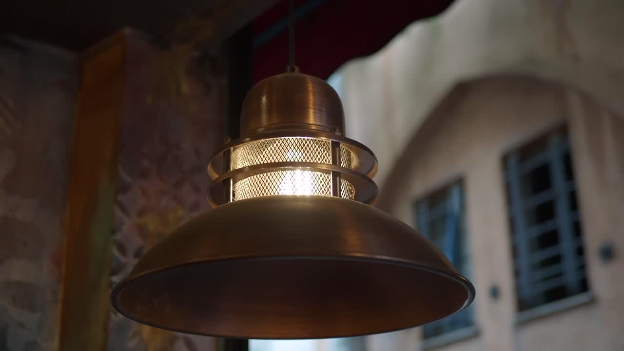 Close-up of a Copper Pendant Light
