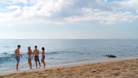 couples having fun at the beach 4k