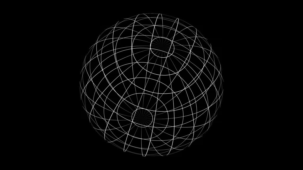 animación de un globo que gira sobre un fondo negro