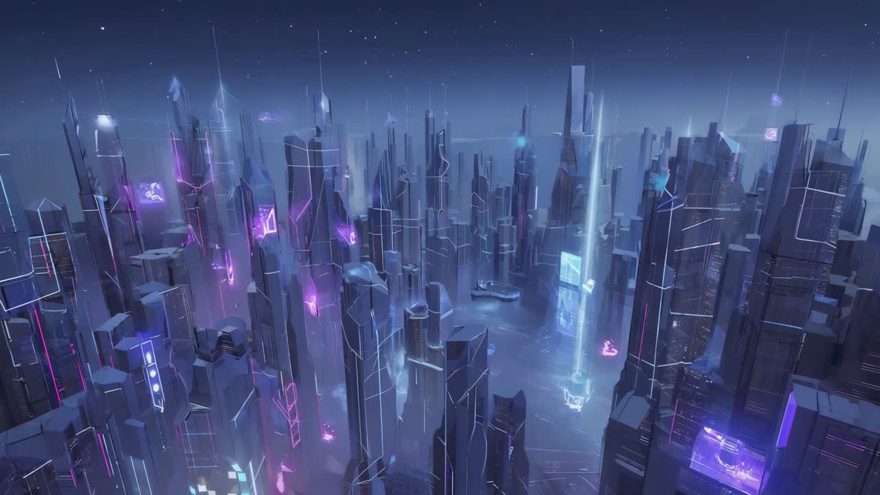 Futuristic Cityscape at Night