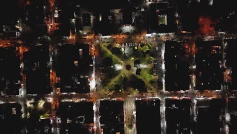 Nocturnal-Aerial-Vistas,-Huatulco\'s-Heart,-La-Crucecita,-Oaxaca,-Mexico