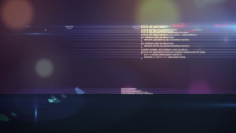 animación del procesamiento de datos sobre puntos de luces que caen