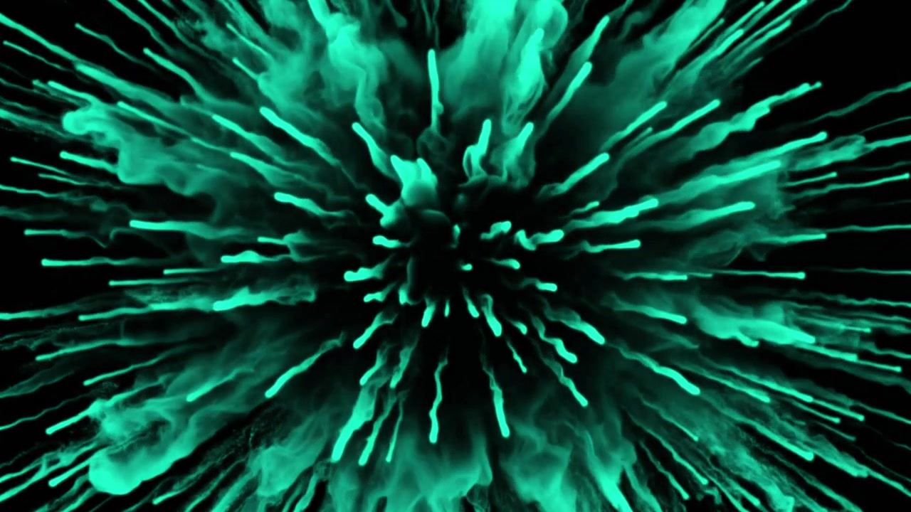 Abstract Teal Light Streaks Radiating From Center