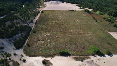 birds eye view over the big river management area , and sand dunes in west greenwich.