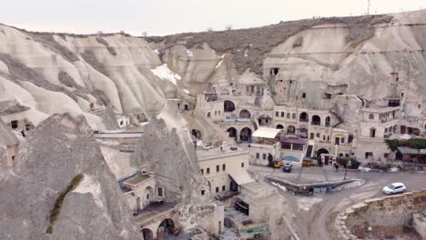 view of goreme village in cappadocia  in turkey