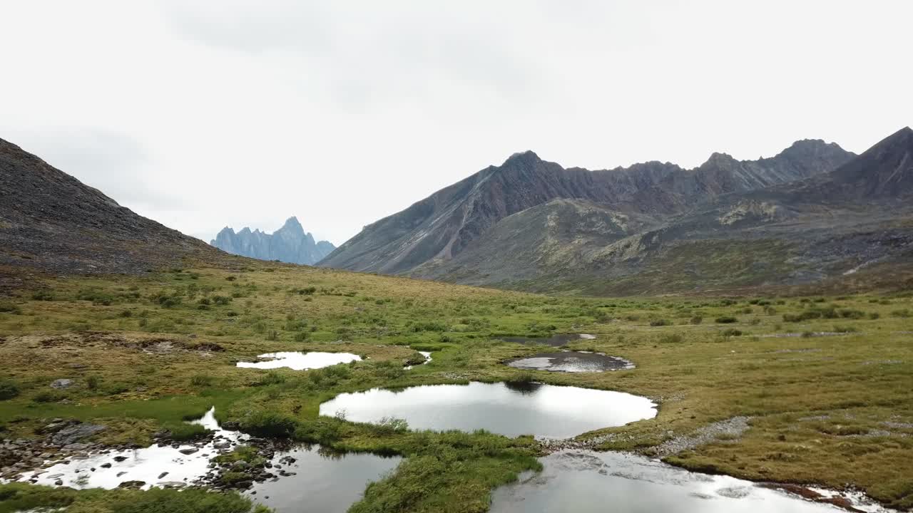 Isolated lakes in remote Yukon mountains
