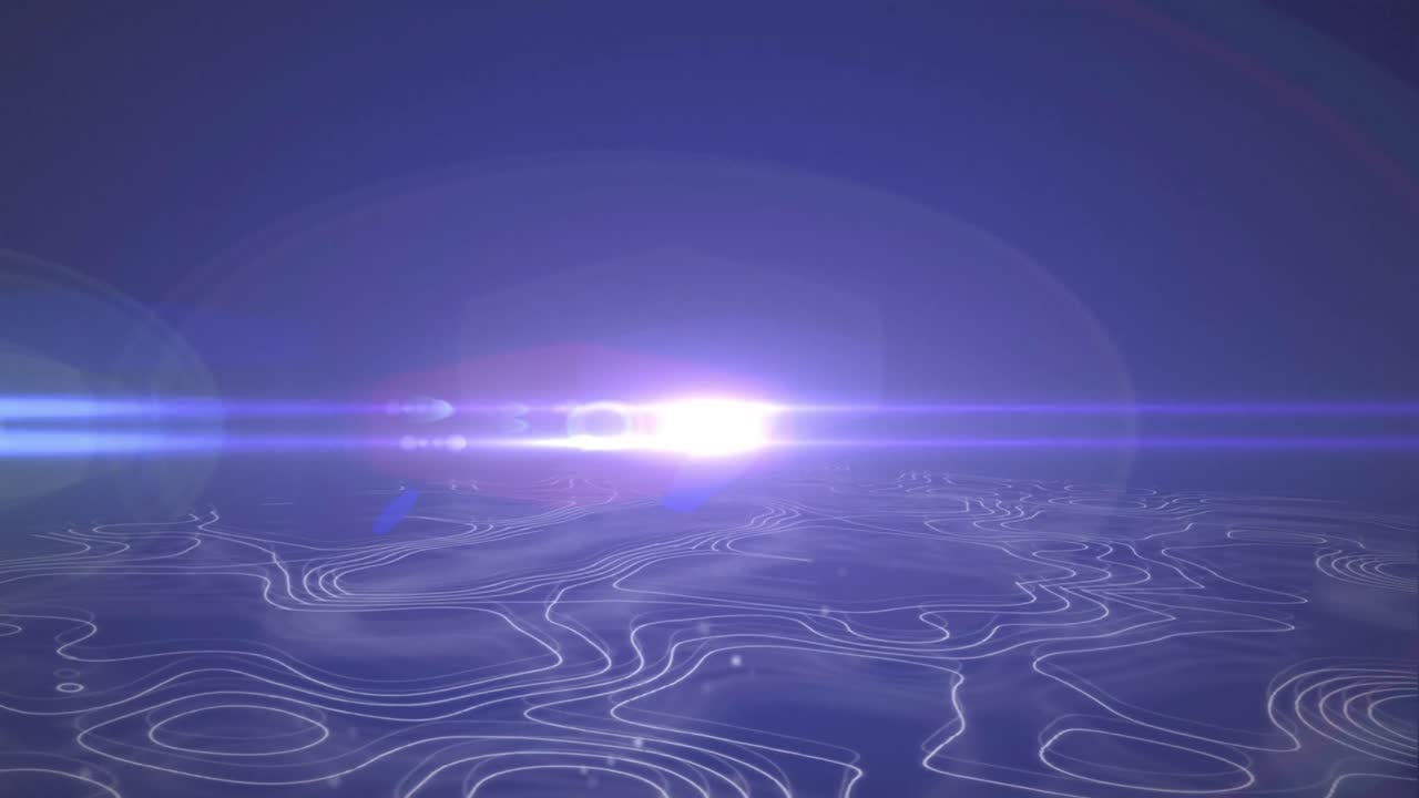 파란색 배경에 대한 지형 위에 빛나는 점