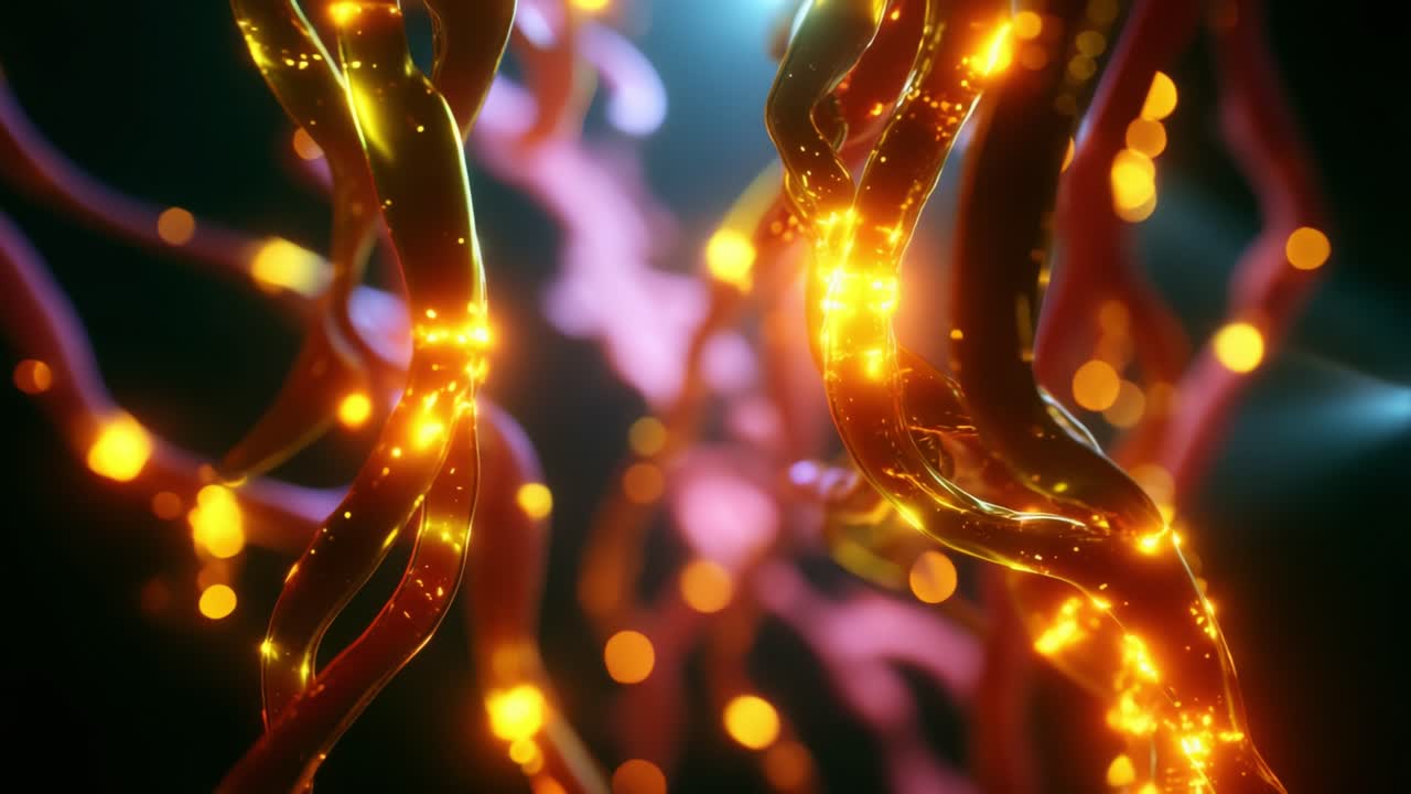 Intricate Visualization of Glowing Organic Structures Enveloped in a Sea of Light, Capturing the Essence of Bioluminescent Patterns Through Fluid Motion and Vibrant Coloration in a Hypothetical Environment