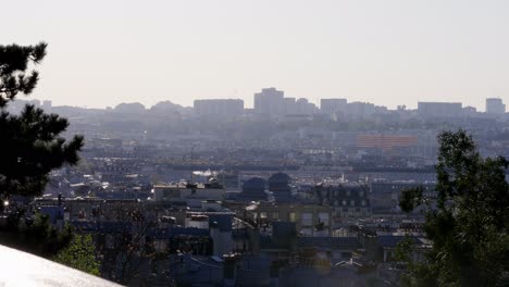long and wide view of a calm and urban paris from montmartre