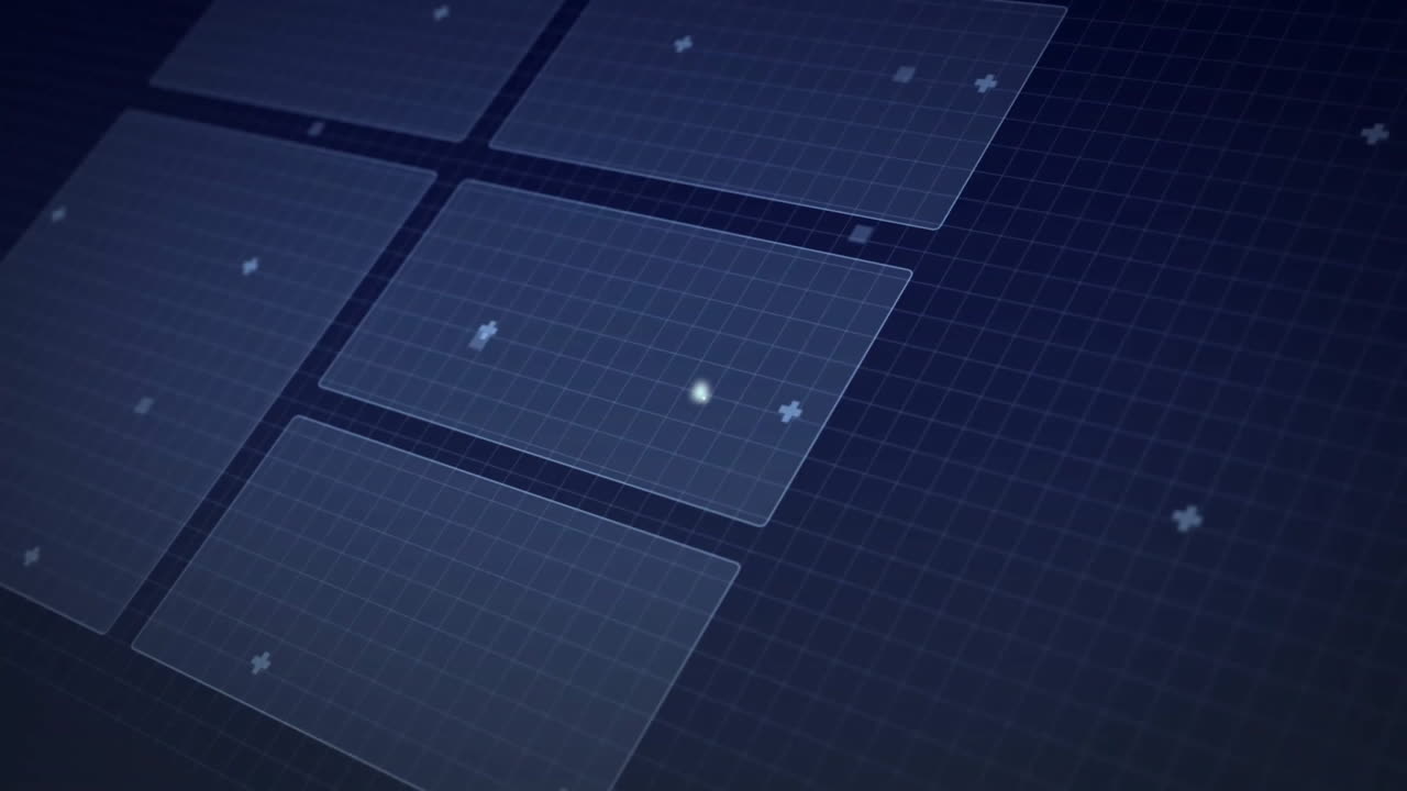 animación del procesamiento de datos a través de la red de conexiones con iconos