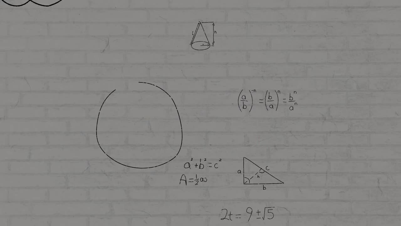 animación de fórmulas matemáticas sobre un fondo de textura gris