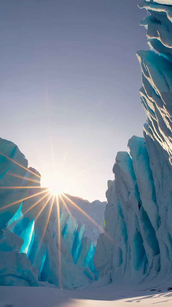 Stunning Blue Ice Formations of a Glacier