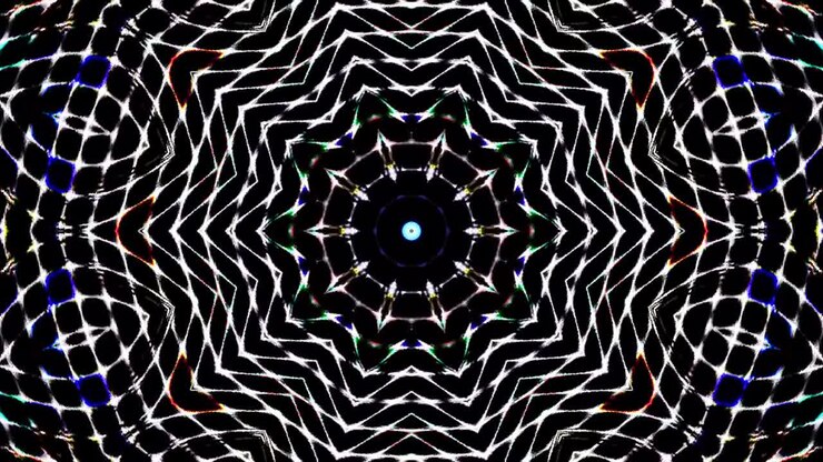Beautiful abstract kaleidoscope that shines, a radiant light that regulates the subtle movements