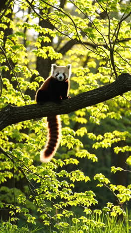 red panda in a tree