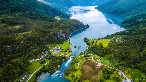 lovatnet lake beautiful nature norway.