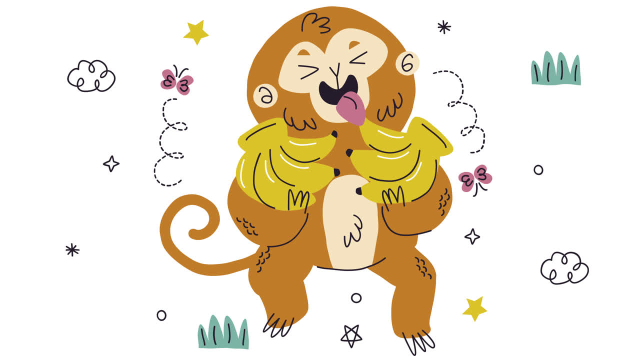 el mono comiendo plátanos