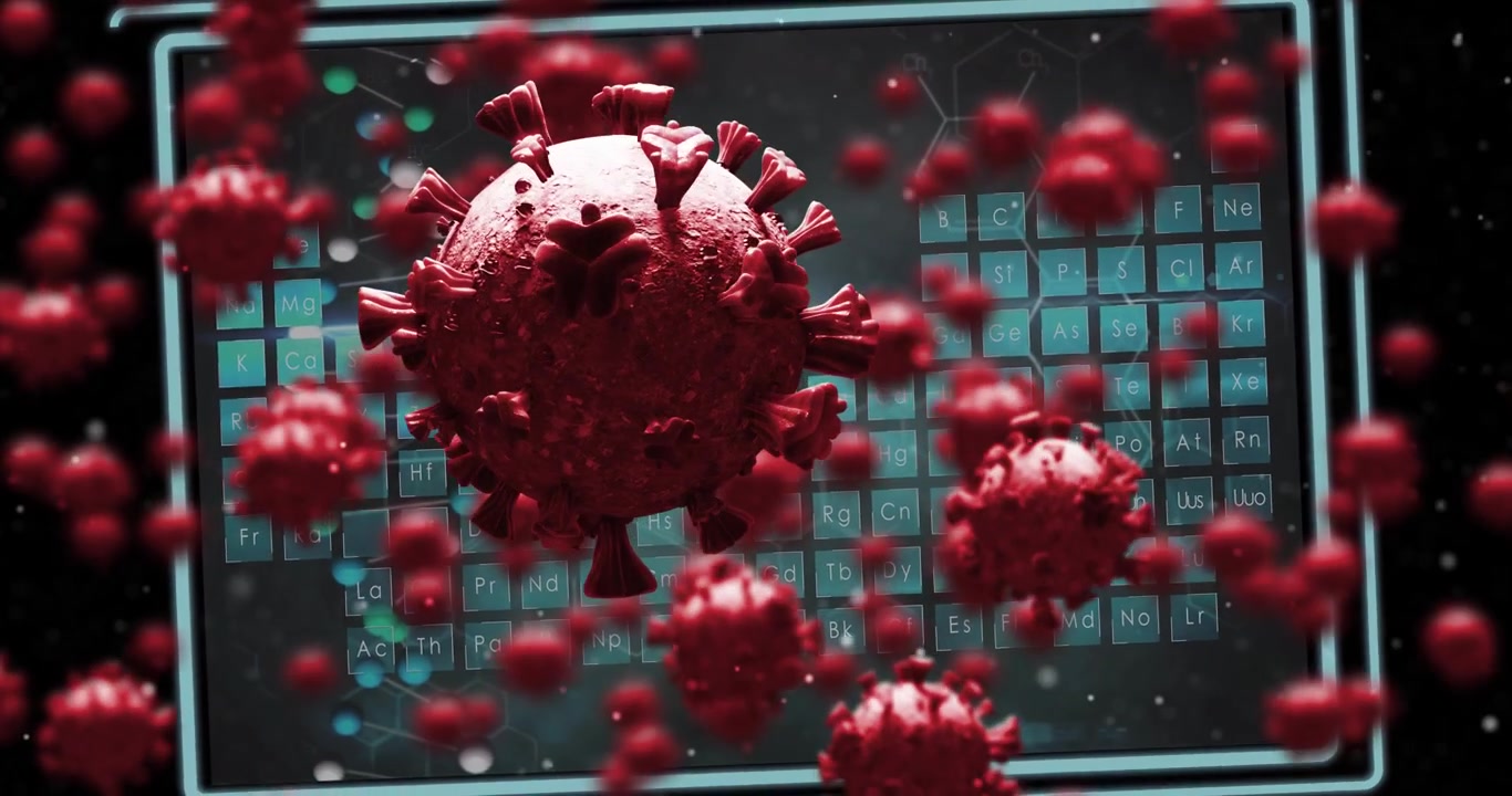 Animation of virus cells over elements