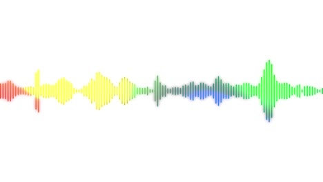 colorful audio spectrum sound wave effect, looping  animation on a white background.audio, music technology concept.