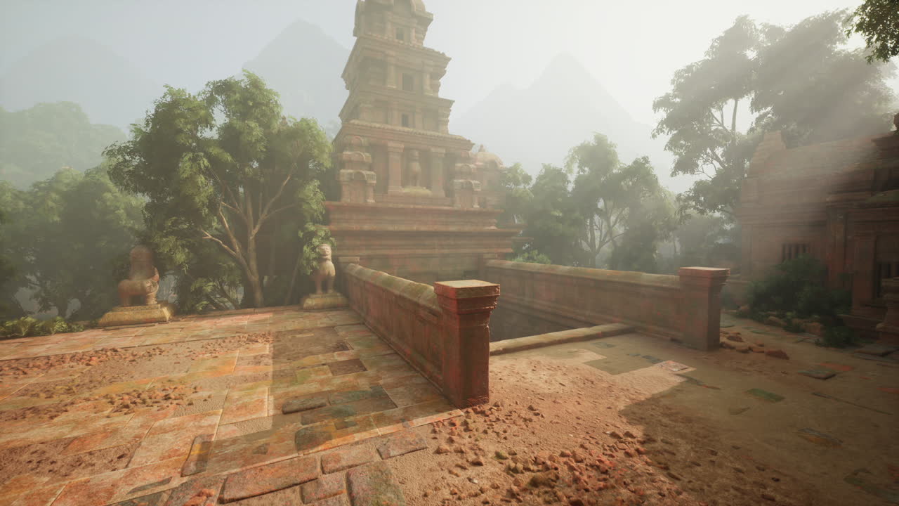 ruinas de templos antiguos en una jungla.