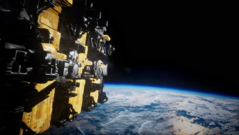 nave espacial con vista al espacio y al planeta tierra