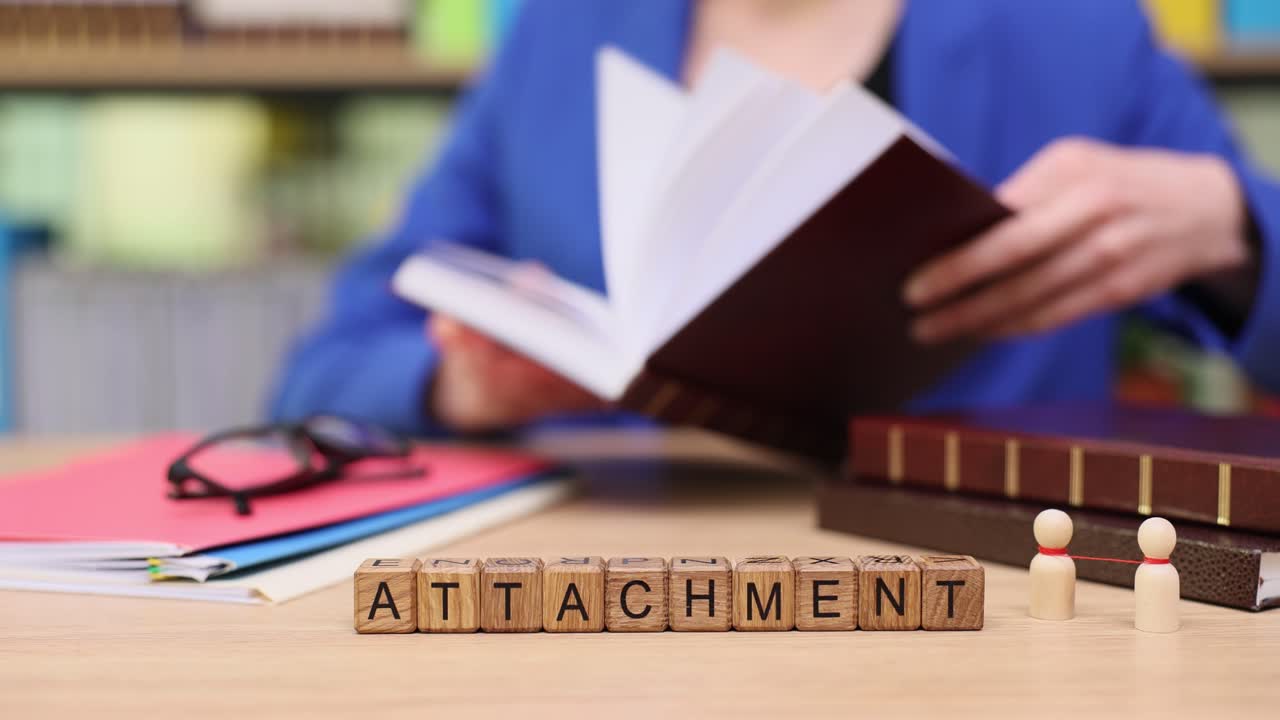 Attachment concept with wooden blocks and figures