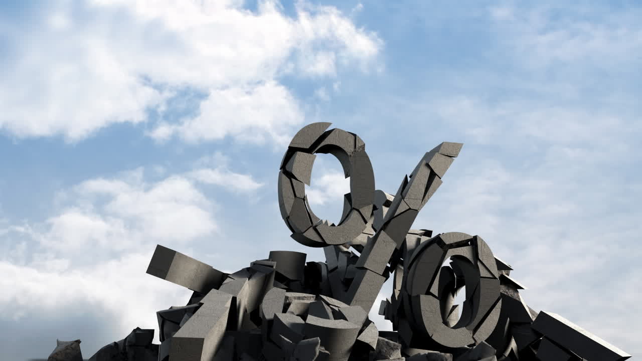 구름 위의 퍼센트 기호의 애니메이션