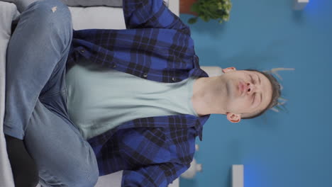 Vertical video of The meditating man.