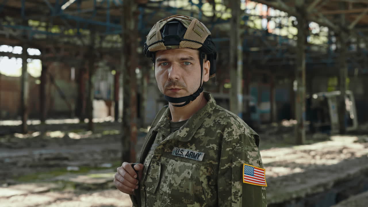 Soldier in a Ruined Building