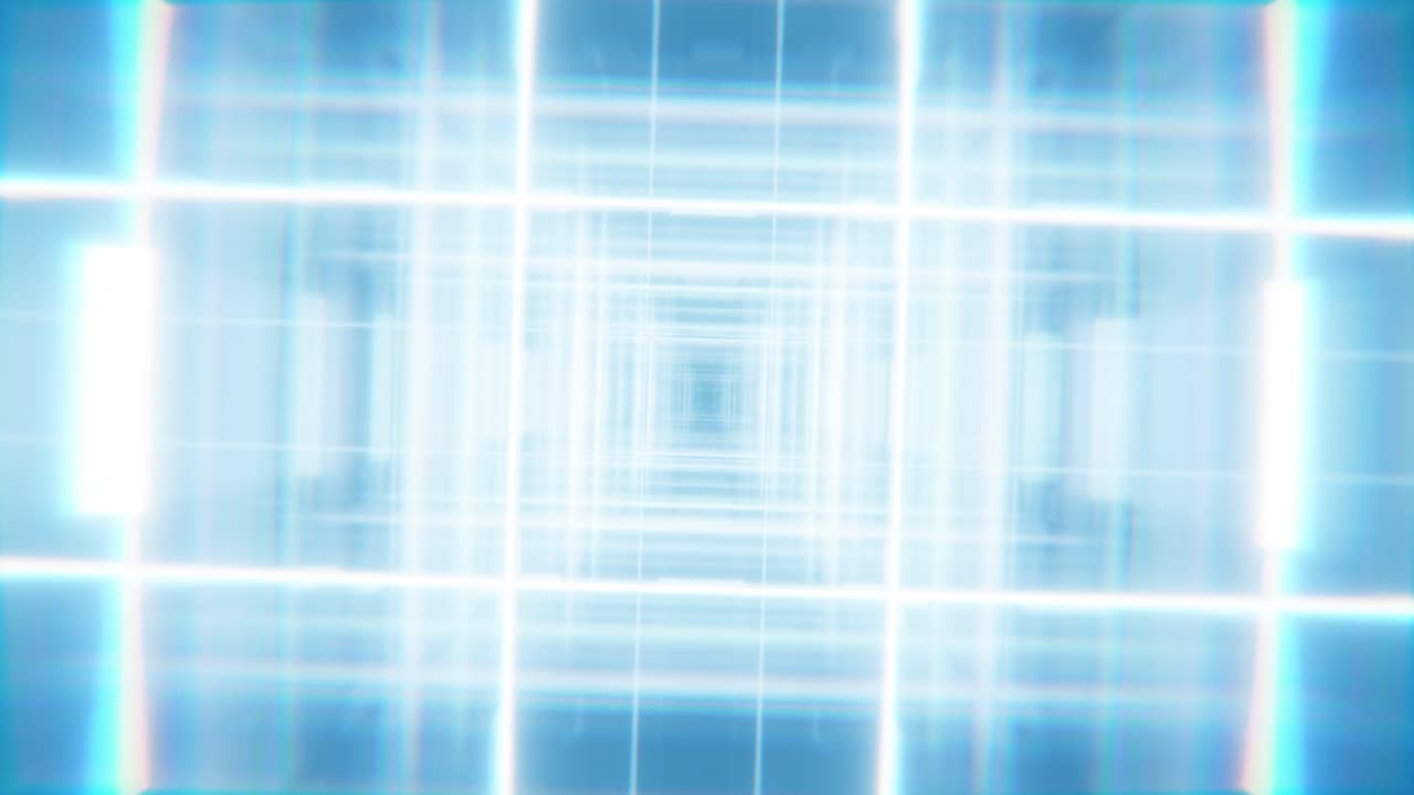 Abstract Futuristic Digital Grid Light Tunnel Loop