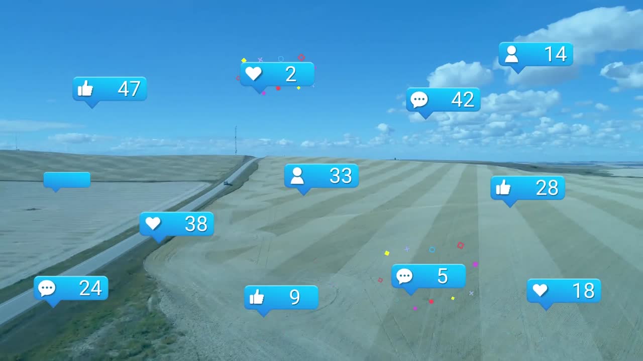 필드 위의 미디어 아이콘의 애니메이션