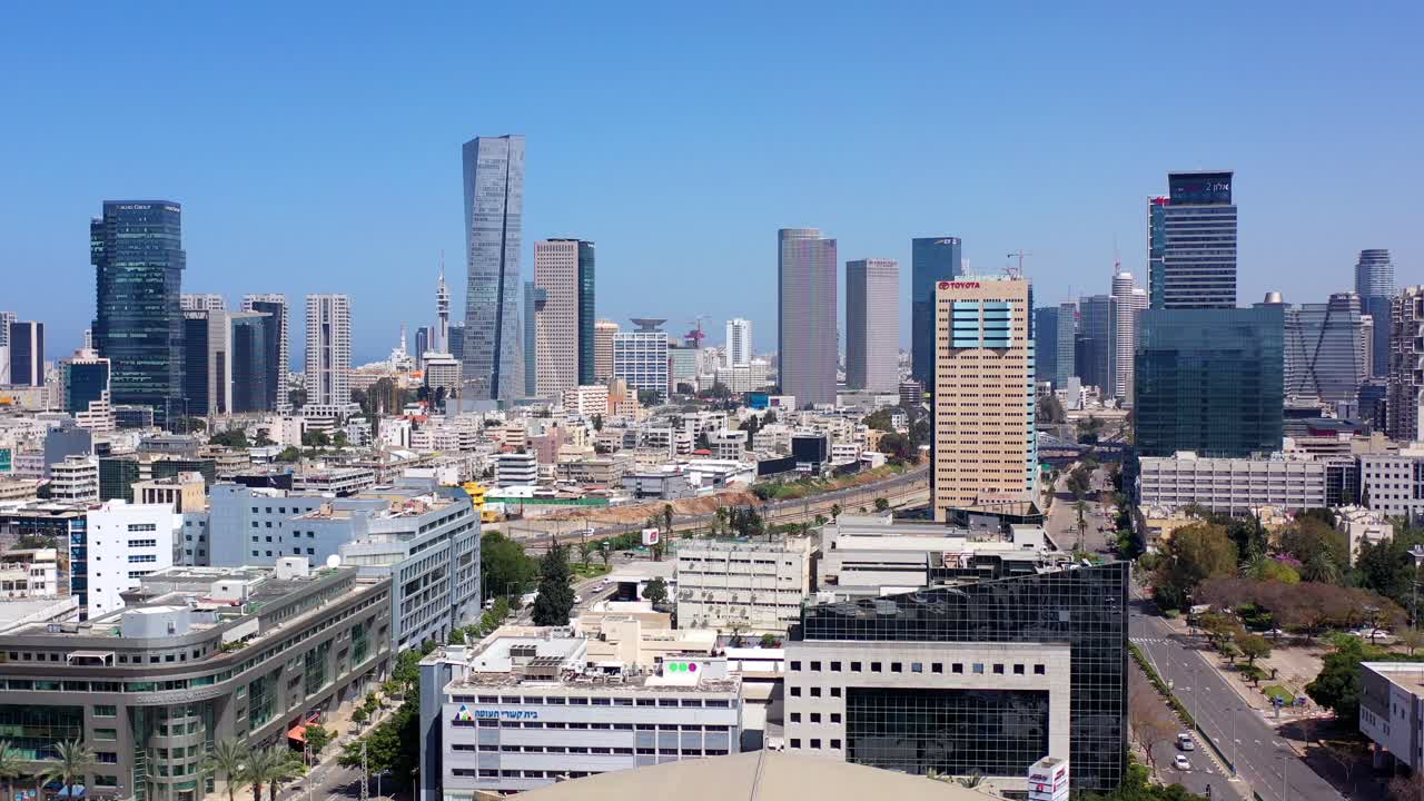 Aerial View of Tel Aviv Cityscape and Skyline