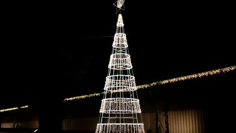 illuminated outdoor christmas tree at night