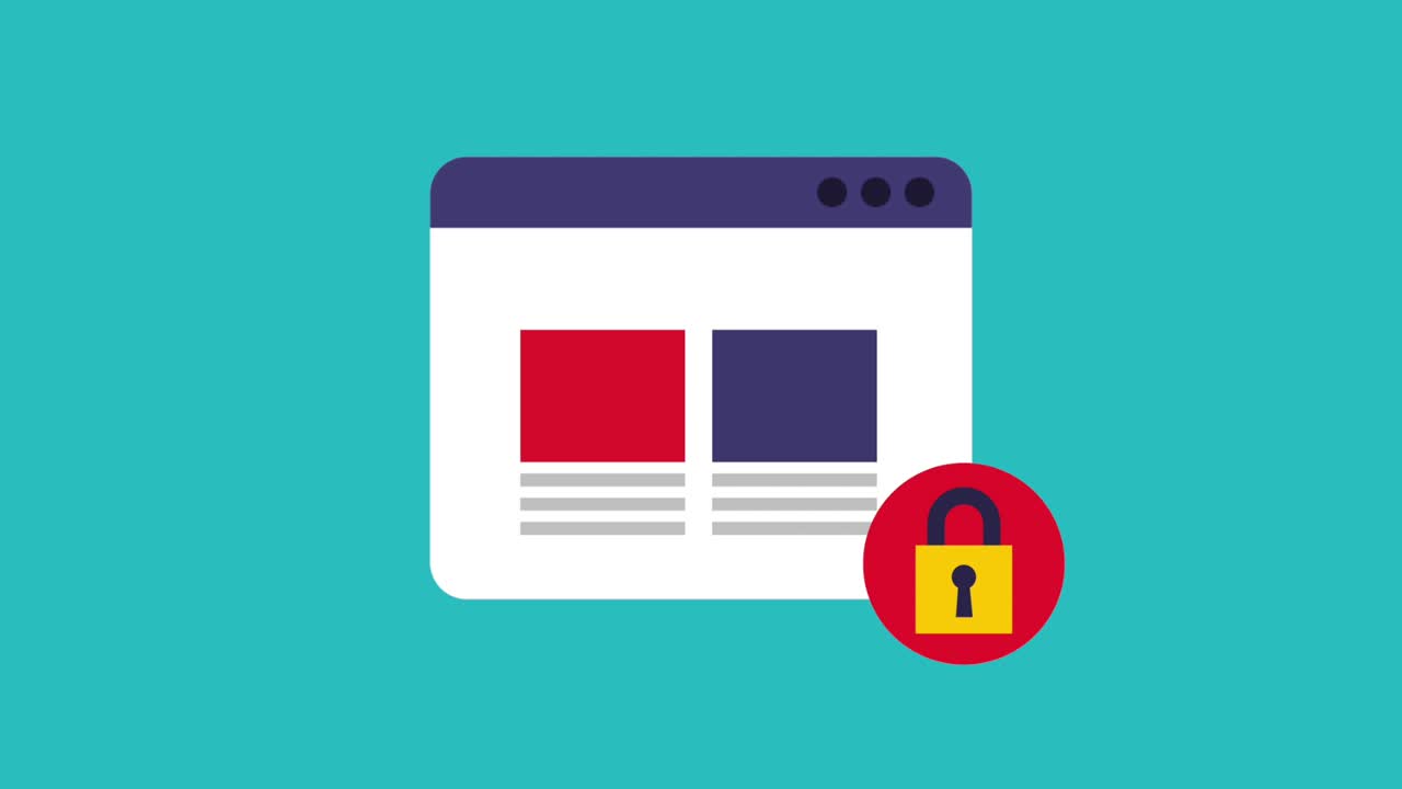 ventana de pestaña con iconos de bloqueo de seguridad