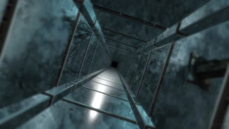 futuristic tunnels loop – turning reflecting