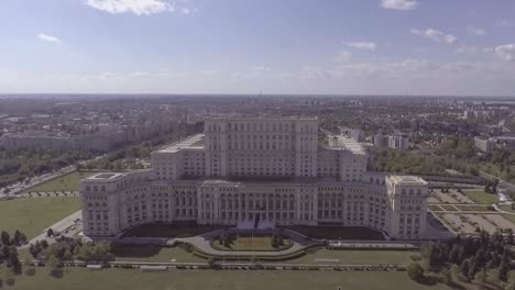 high aerial over the palace of the parliament in bucharest romania 1