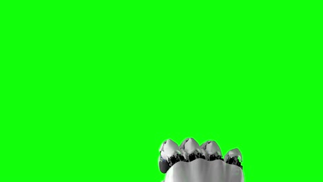 robotic hand presses his finger