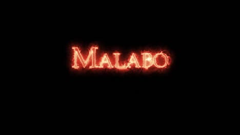 malabo written with fire. loop